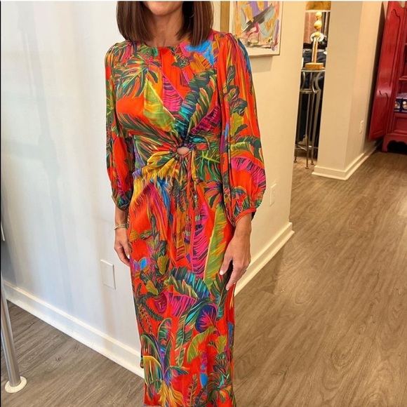 FARM Rio Jungle Cutout Midi Dress - Picture 2 of 11